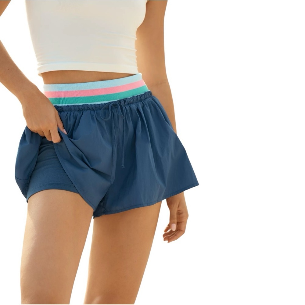 Daily Practice by Anthropologie Drawstring Skort Blue Women's Small